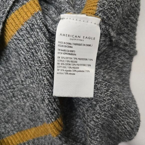 American Eagle Jegging Fit Gray Stripe Lightweight Sweater Academia Classic SP - Picture 10 of 12